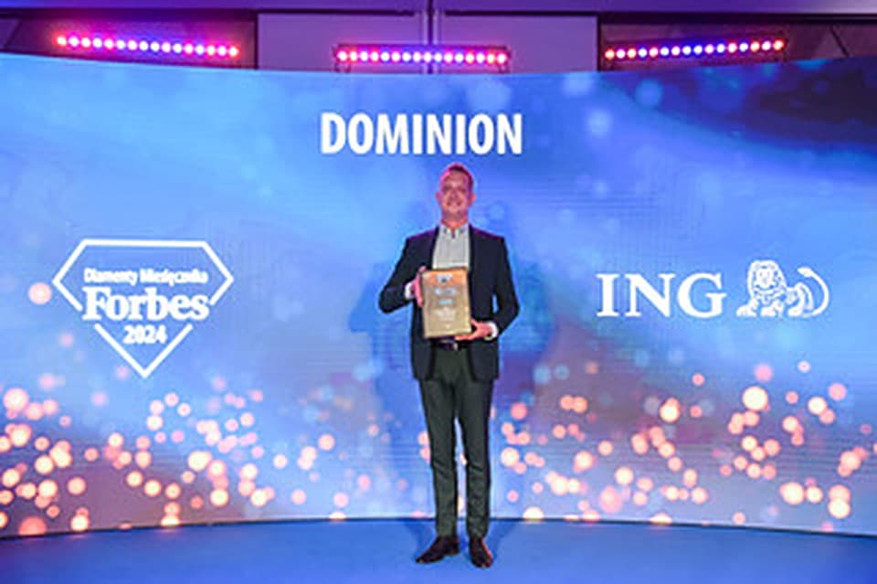 Dominion odbiera wyróżnienie Diamenty Forbes 2024 podczas gali w Szczecinie